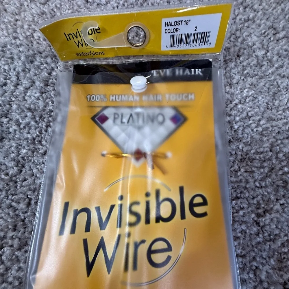 Platino Invisible Wire Halo Hair Extensions – 18” – Color 2 Dark Brown New